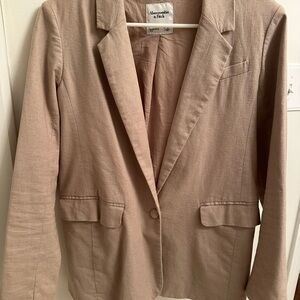 Abercrombie & Fitch Women's Tan Linen Blazer